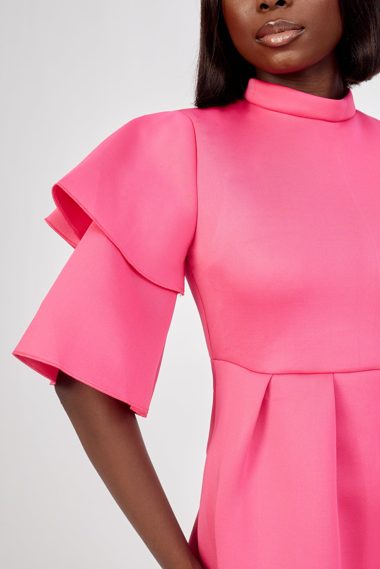 Pink Asymmetrical Midi Dress